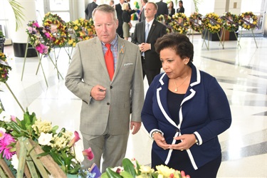 Mayor Dyer and Attorney General Loretta Lynch in City Hall Rotunda