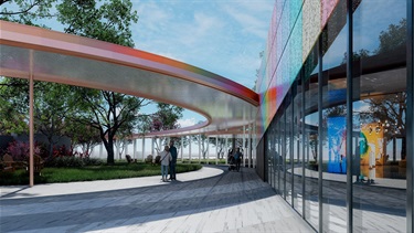Next to visitor pavilion